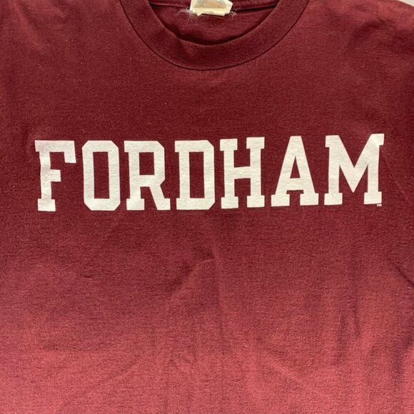 Fordham Rams NCAA Maroon Champion Short Sleeve Crewneck Shirt Mens XL - Picture 2 of 5
